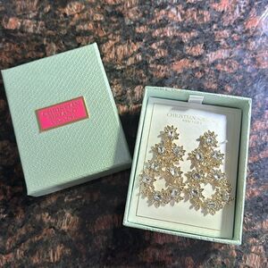 Christian Siriano Crystal Chandelier Pierced Earrings New in Box